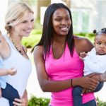 diverse mothers with children