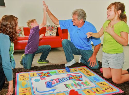 a family playing fitivities